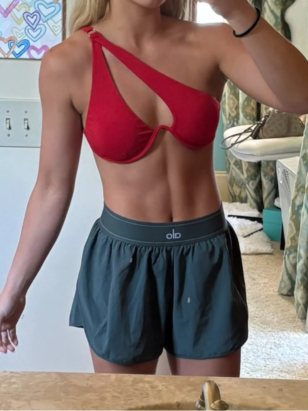 TARGET swimwear Red One-Shoulder Cutout Underwire Bikini Top